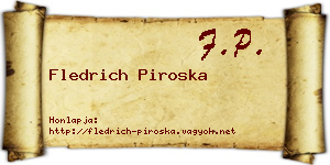 Fledrich Piroska névjegykártya