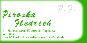 piroska fledrich business card